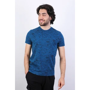 Desenli Erkek Bisiklet Yaka T-Shirt