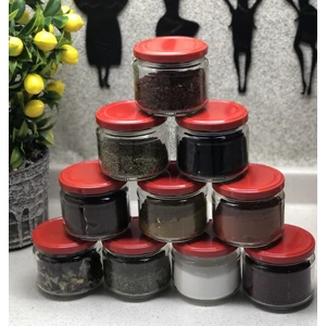 Kırmızı Kapaklı 10 Adet 300 cc Konseve Kavanoz /magnolia/baharatlık