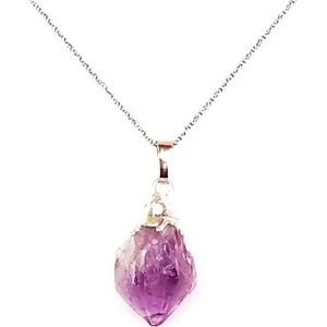 Diamond Life Taş Sandığı Ham Ametist Taşı Kolye