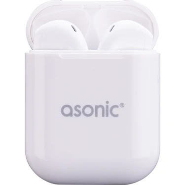 Asonic AS-TWS130 Beyaz Mobil Telefon Uyumlu Bluetooth Tws   Mikrofonlu