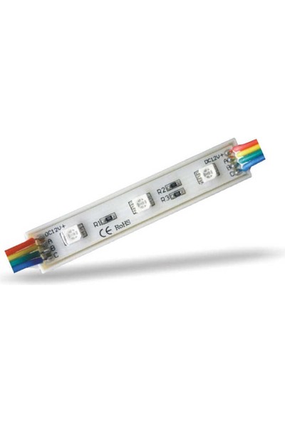 Modül LED Lensli 3 Çipli Renkli Kasa Rgb