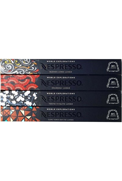 Nespresso World Explorations Kapsül Kahve; Buenos Aires, Shanghai, Tokyo Vivalto, Cape Town 4'lü Set