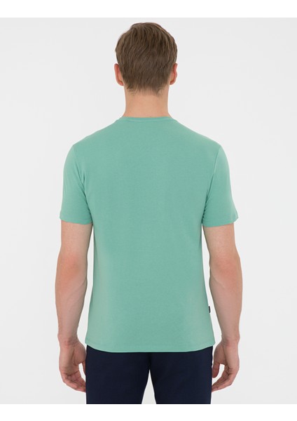 Erkek Çağla Slim Fit Baskılı Bisiklet Yaka Tişört 50241487-VR016 modelleri