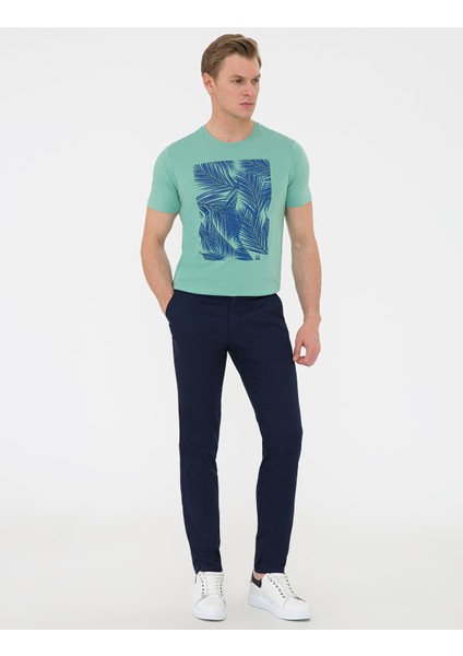 Erkek Çağla Slim Fit Baskılı Bisiklet Yaka Tişört 50241487-VR016 fırsatları