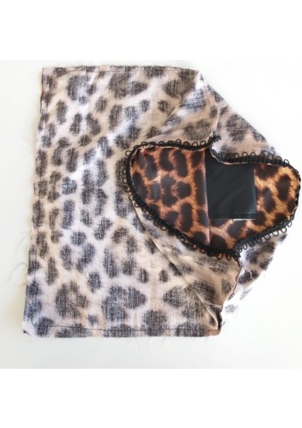 Fermuarsız 38X38 cm Dikilmiş Astar Leopar