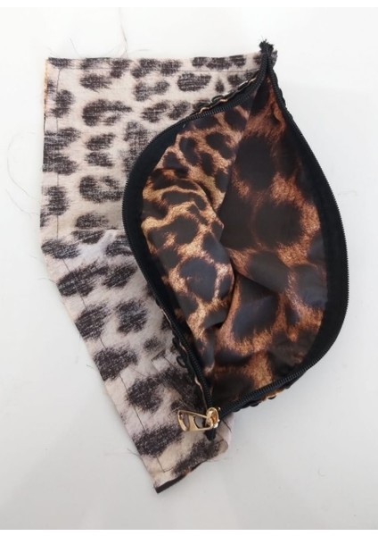 20X30 Cm, Dikilmiş Halde, Fermuarlı Astar Leopar