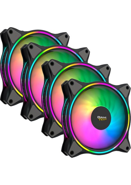 4in1 Kumandalı Rgb Fan Set 4lü Set Kit 4X120MM Kasa Fanı