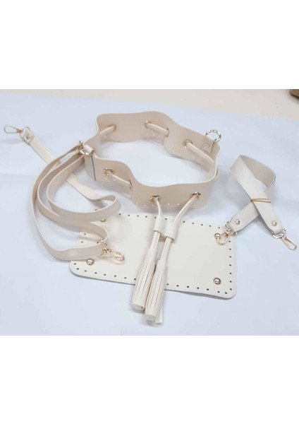 Krem Renk Torba Çanta Seti