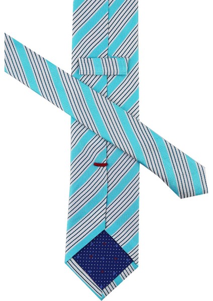 Fuser Style Turkuaz Çizgi Desen Italyan Ipek Kravat İK862 fiyatları