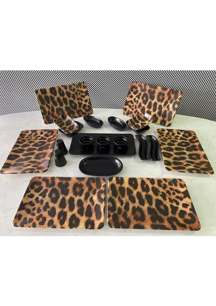 21 Parça Leopar Kahvaltı Seti
