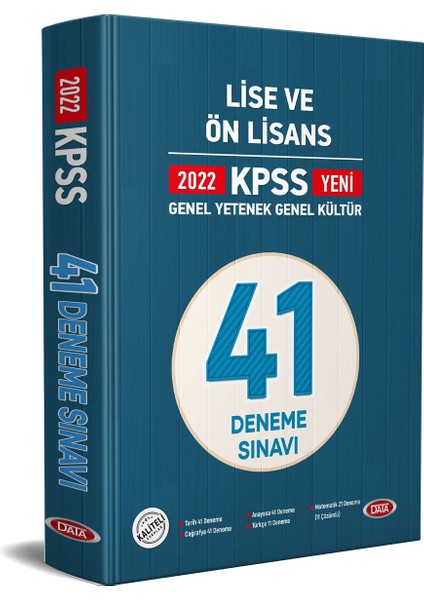 Data Yayınları KPSS Lise Ön Lisans 41 Deneme Sınavı