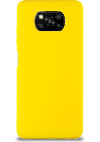 Xiaomi Poco X3 Pro Kapak Içi Kadife Soft Logosuz Lansman Silikon Kılıf - Sarı