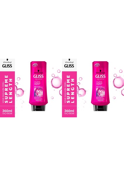 Gliss Supreme Length Saç Bakım Kremi 360ML 2li