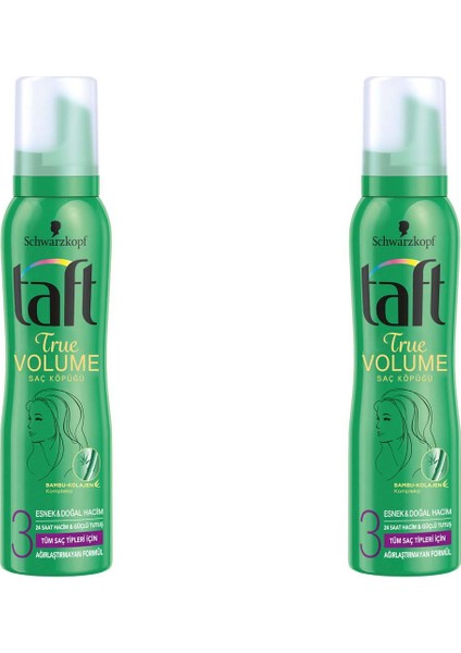 Taft Saç Köpüğü Esnek&doğal Hacim 3 150ML 2li