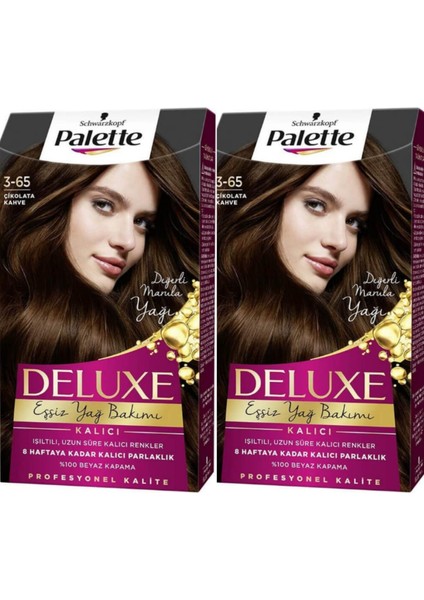 Deluxe Saç Boyası 3-65 Çikolata Kahve 2li