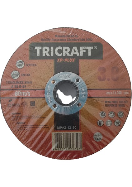 Metal Kesici Taş 115X3.0X22.2MM - 10 Lu Paket -