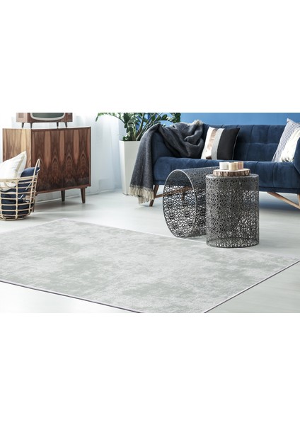 Inci Saçaksız Yıkanabilir Kaymaz Taban Halı 2092 Gri