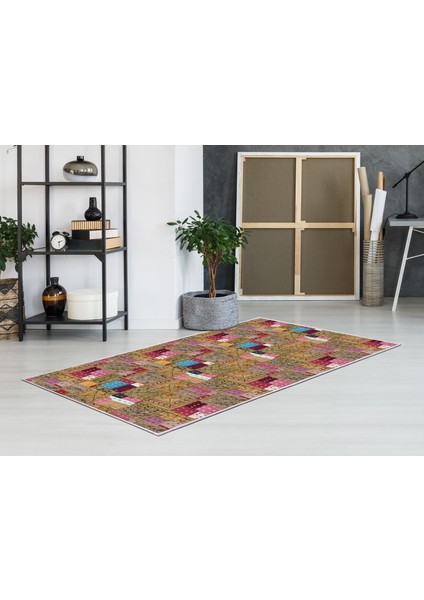 Inci Saçaksız Yıkanabilir Kaymaz Taban Yolluk Halı 2155