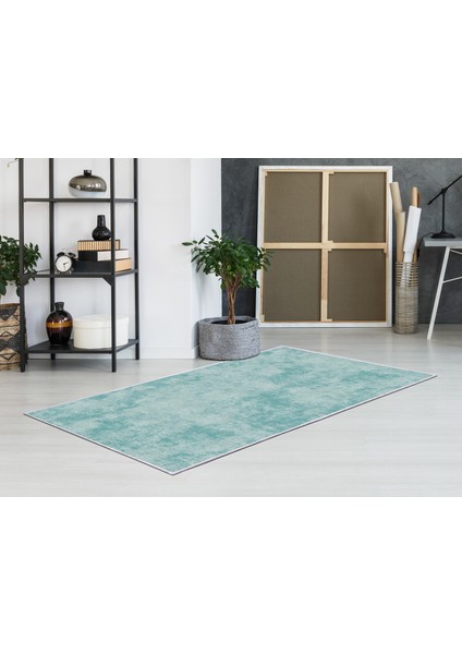 Inci Saçaksız Yıkanabilir Kaymaz Taban Yolluk Halı 2092 Mavi
