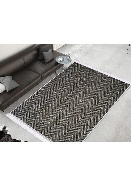 Inci Dijital Saçaklı Yıkanabilir Kaymaz Taban Halı 2077 Desen 1