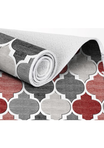 Inci Saçaksız Yıkanabilir Kaymaz Taban Yolluk Halı 7006 Kırmızı indirimleri