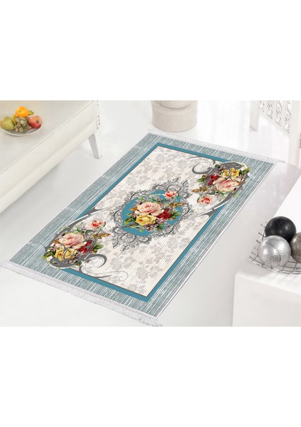 Inci Dijital Saçaklı Yıkanabilir Kaymaz Taban Halı 9169 Desen 5