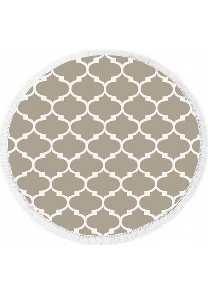 Inci Dijital Saçaklı Yıkanabilir Kaymaz Taban Halı Yuvarlak 2025 Vizon-Beyaz fiyatları