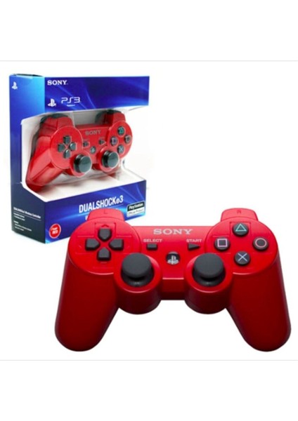 Oyun Kolu Kablosuz Playstation 3 Gamepad Wıreless Controller Ps3 Dualshock3 Kırmızı  Oyun Kolu