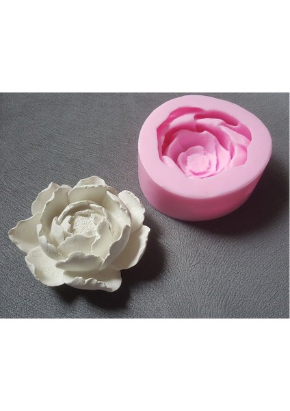Üç Boyutlu 9 cm Gül Şakayık Çiçek Silikon Kalıp K-863