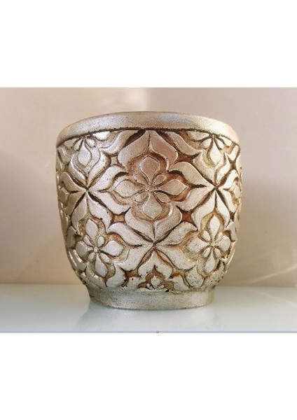 Geometrik Çiçek Kabartmalı Saksı Silikon Kalıp K 864 modelleri