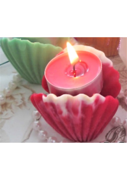 Midye Deniz Kabuğu istiridye Tealight Mumluk Silikon Kalıp K-333