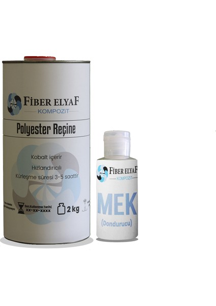 Fiber Elyaf Kompozit Fiber Elyaf Polyester Reçine 2 Kg. + 20 Gr. Mek