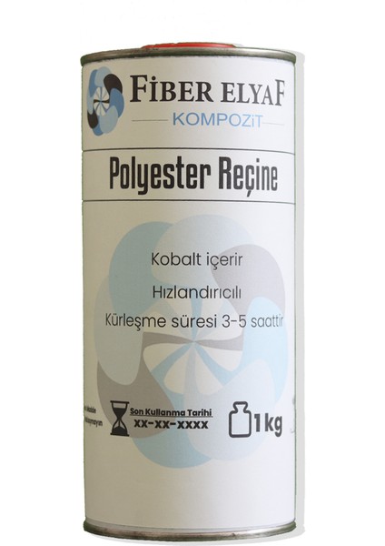 Fiber Elyaf Kompozit Fiber Elyaf Polyester Reçine 1kg. (Sertleştiricili)+Mek 10 Gr.