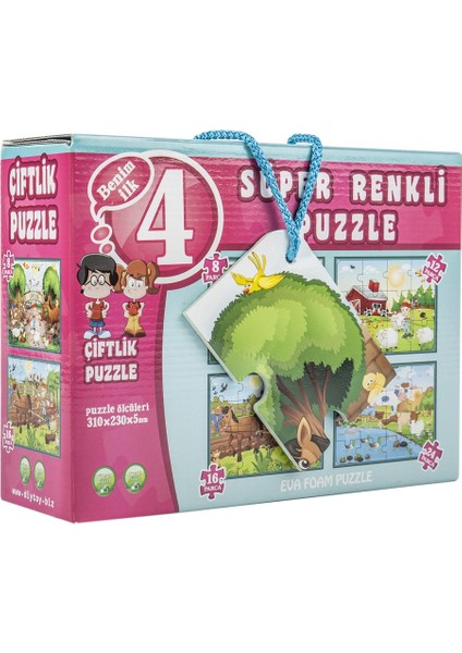 Süper Renkli Puzzle - Çiftlik