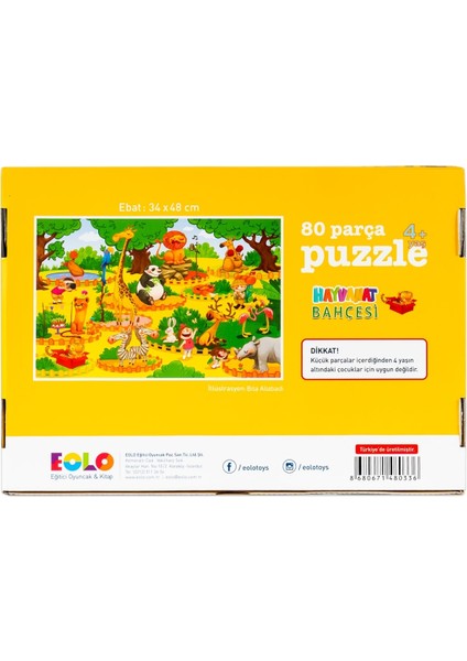 Eolo 80 Parça Puzzle Hayvanat Bahçesi fırsatları