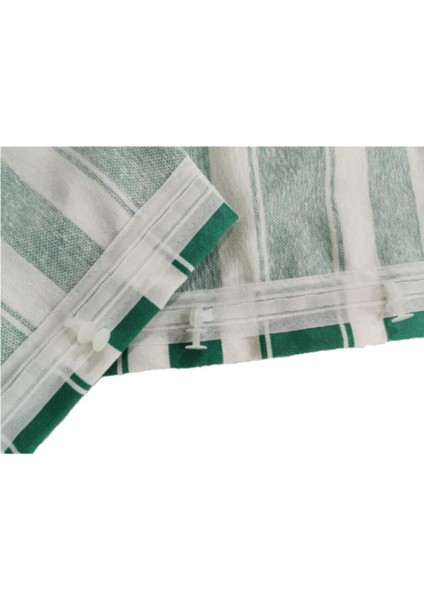 Yeşil Beyaz Çizgili 400X250 cm Balkon Perdesi, Balkon Çadır Brandası, Balkon Güneşlik modelleri