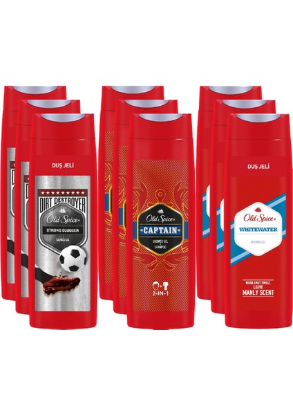 Duş Jeli Seti Captain X3 + White Water X3 + Old Slugger X3