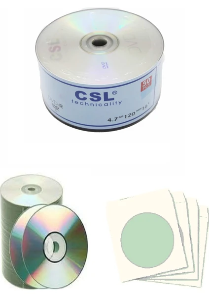 Csl Boş Cd-R 700MB-80MIN 52X 10 Adet ve CD Zarfı 10 Adet