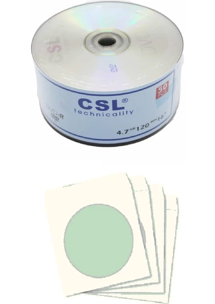 Csl Boş Cd-R 700MB-80MIN 52X 50 Adet ve CD Zarfı 50 Adet