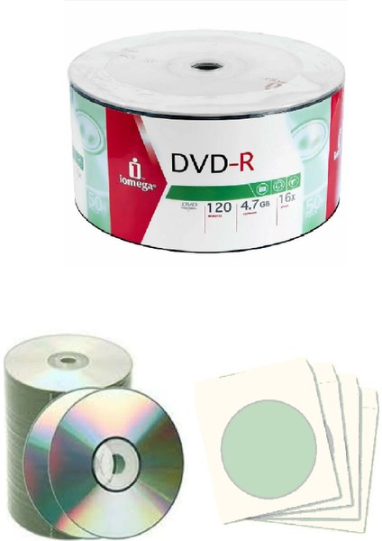 Boş Dvd-R 16X .4,7 GB 20 Adet ve 20 Adet DVD Zarfı