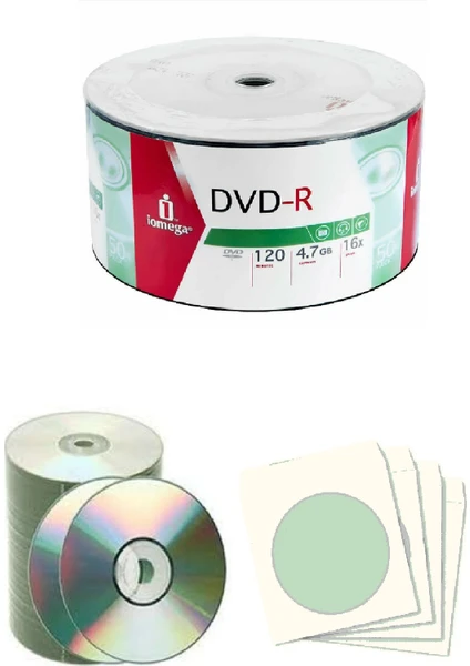 Boş Dvd-R 16X .4,7 GB 10 Adet ve 10 Adet DVD Zarfı