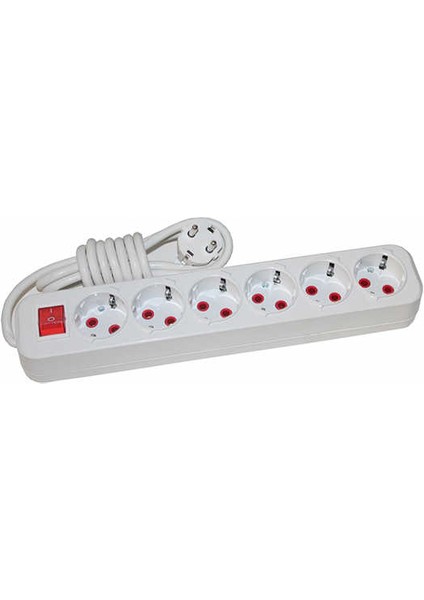 Diğer Mutlusan Altılı Topraklı Grup Priz Anahtarlı 2mt