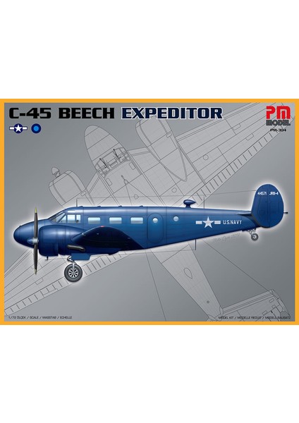 Maket Askeri Uçak C45 Beech Expeditor