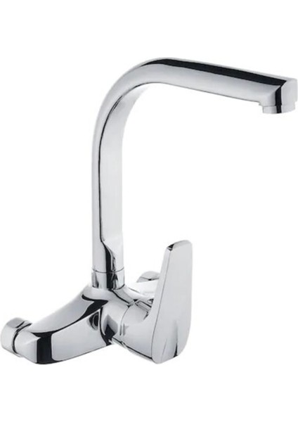 Duvardan Aç Kapa Pirinç Gövde Mutfak Bataryası L Borulu Eviye Musluğu