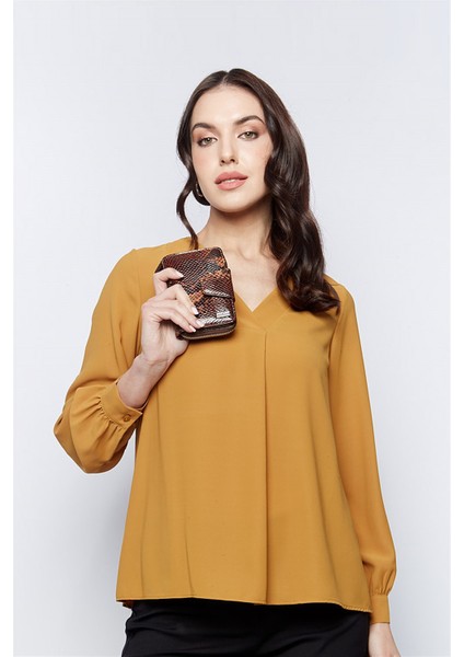 Kahve Yılan Desenli Deri Kadın Cüzdanı 402 fiyatları