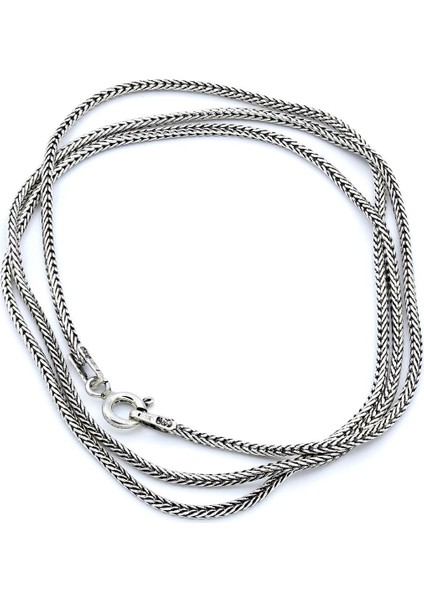 50 cm Tilki Kuyruğu Oksitli Gümüş Zincir