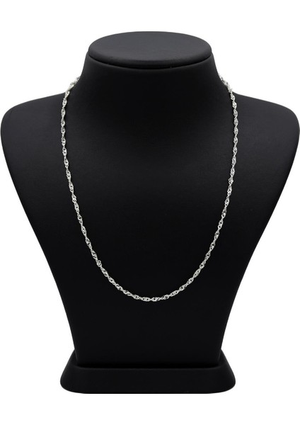 50 cm Singapur Modeli Kalın Beyaz Gümüş Zincir fiyatları