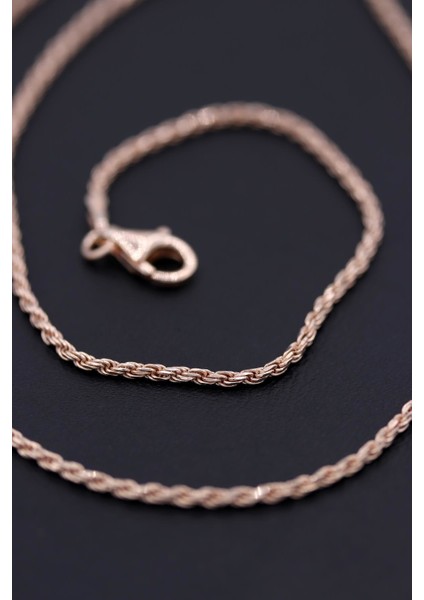 50 cm Burgu Modeli Ince Roz Gümüş Zincir modelleri