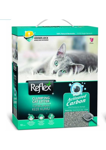 Aktif Karbonlu Topaklanan Kedi Kumu 10 lt