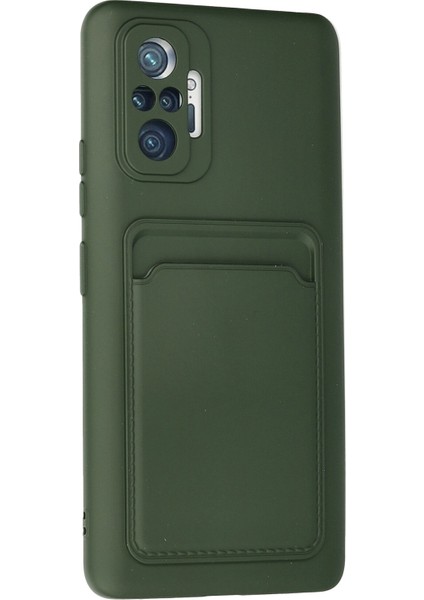 Xiaomi Redmi Note 10 Pro Kılıf Kartvizitli Silikon Kelvin - Koyu Yeşil fiyatları